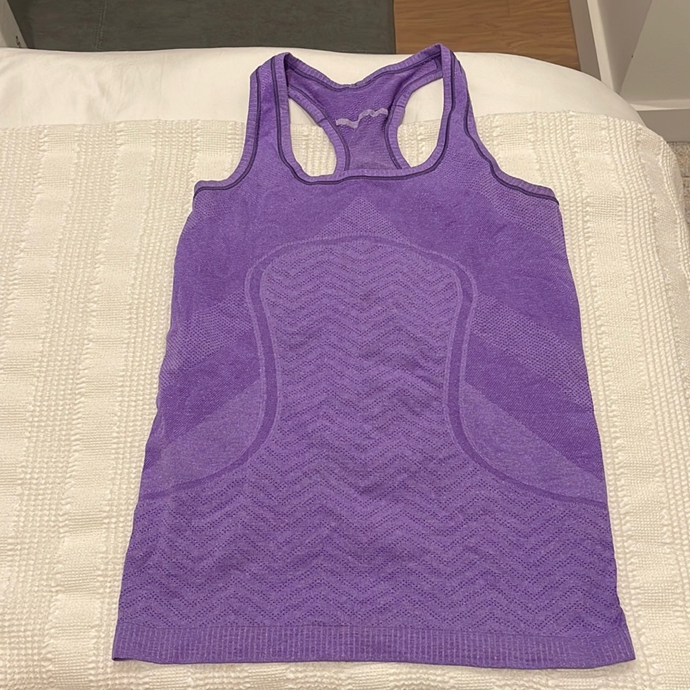 Lulu lemon x soul cycle swiftly tank top purple size 4